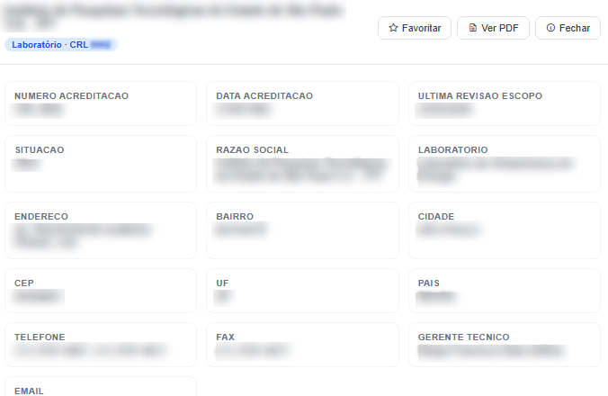Painel de informações do laboratório